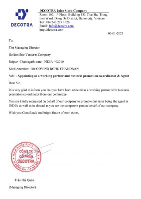 GSVC BECOMES AGENT CUM WORKING PARTNER